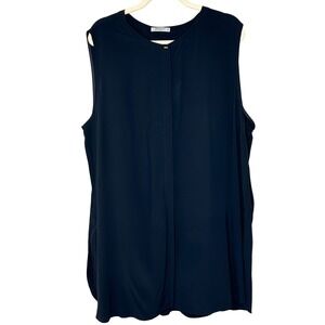 MM LaFleur Sleeveless Button Front Tunic Blouse Plus Size Career‎ Size 3x Silk